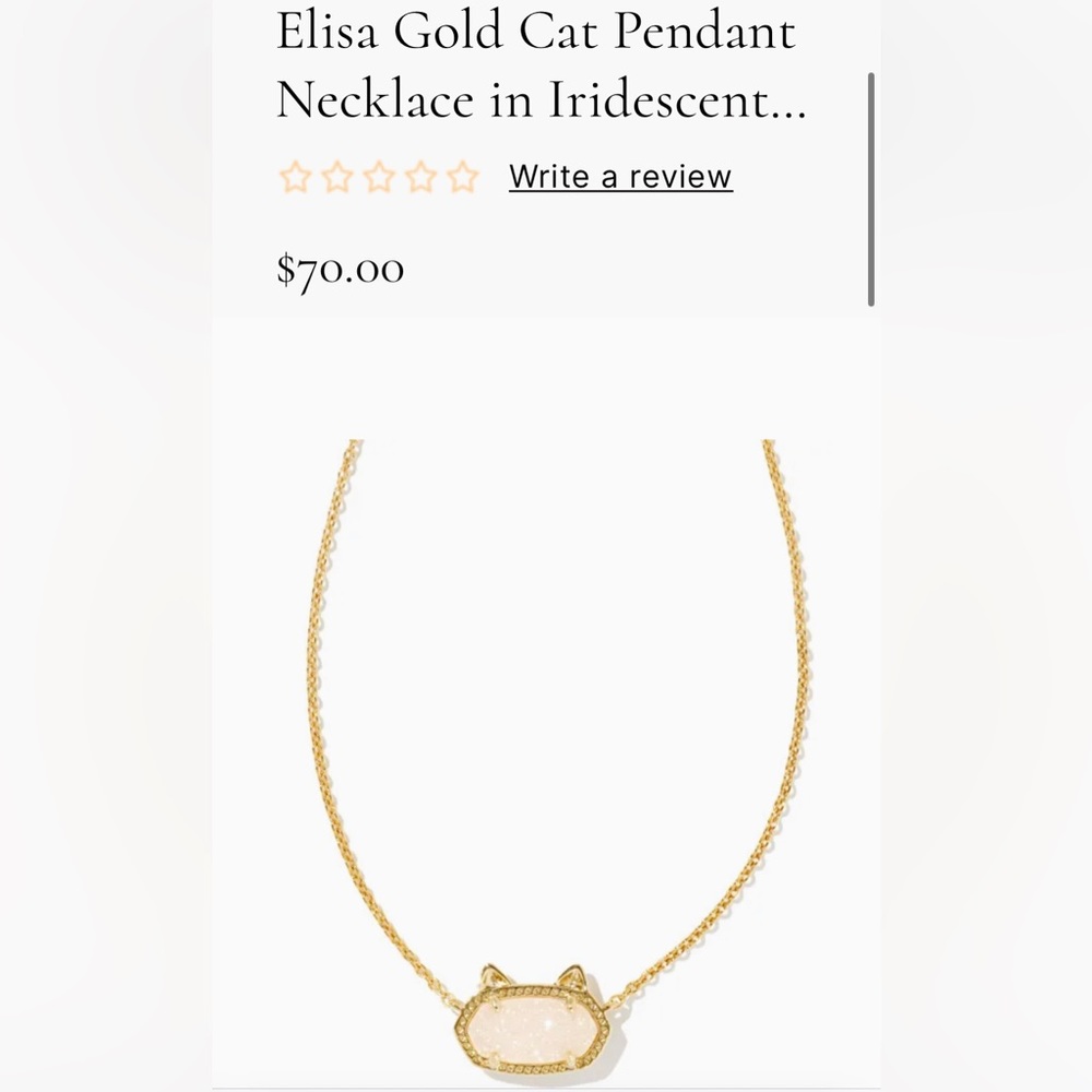 Kendra Scott Elisa Gold Cat Pendant Necklace in Iridescent